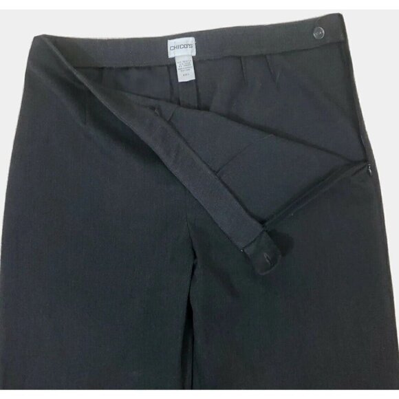 Chico's ~Woman Size 1~ Black/Gray Dress Pants Side Zipper Stretch. - Picture 6 of 12